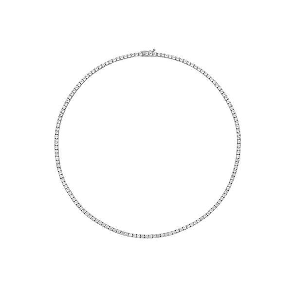 14K White Gold 4 Prong Round CVD Lab Diamond Tennis Chain - 5.16 Cts