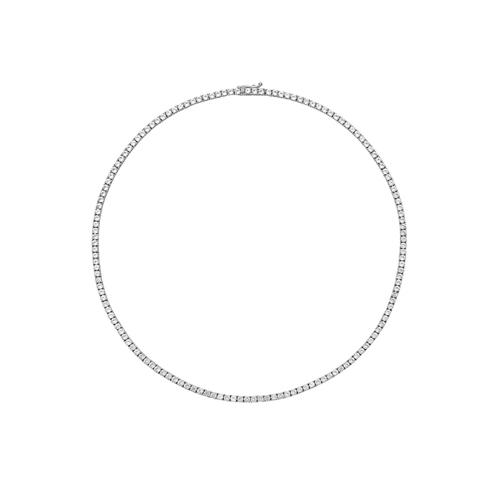 14K White Gold 4 Prong Round CVD Lab Diamond Tennis Chain - 5.16 Cts