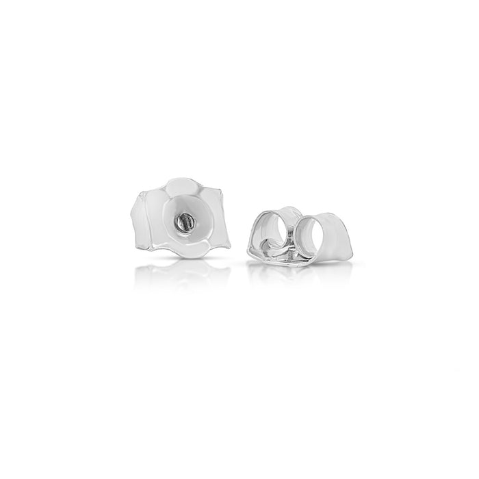 14k White Gold Polished Love Knot Stud Earrings - Pushback