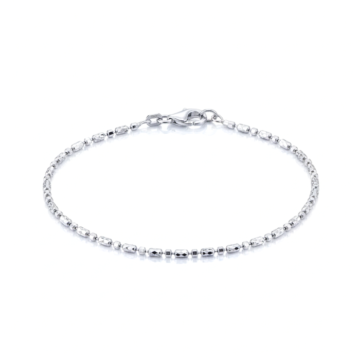 Sterling Silver Diamond-Cut Bead Bracelet