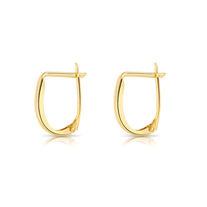 10K Yellow Gold Classic Oval Huggie Hoop Earrings