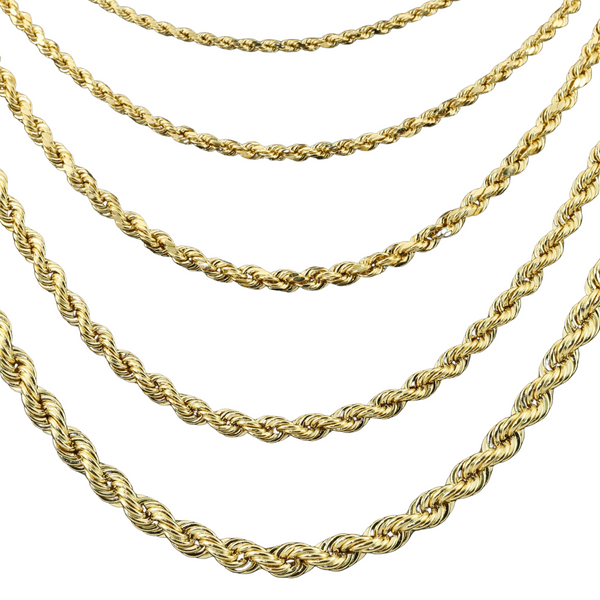 10K Yellow Gold Rope Chain and Bracelet