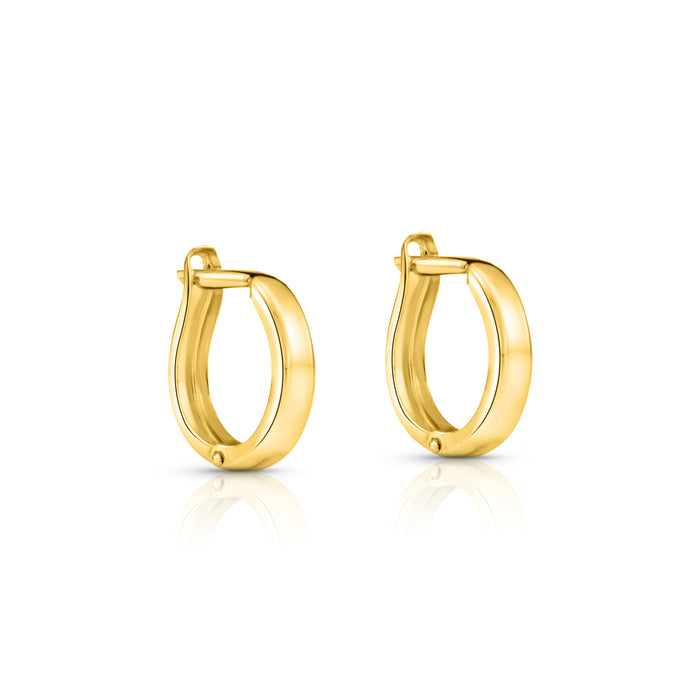 14K Gold Huggie Hoop Earrings - 13mm