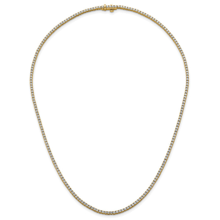 21.75 CT 14K Yellow Gold Lab Diamond Tennis Chain