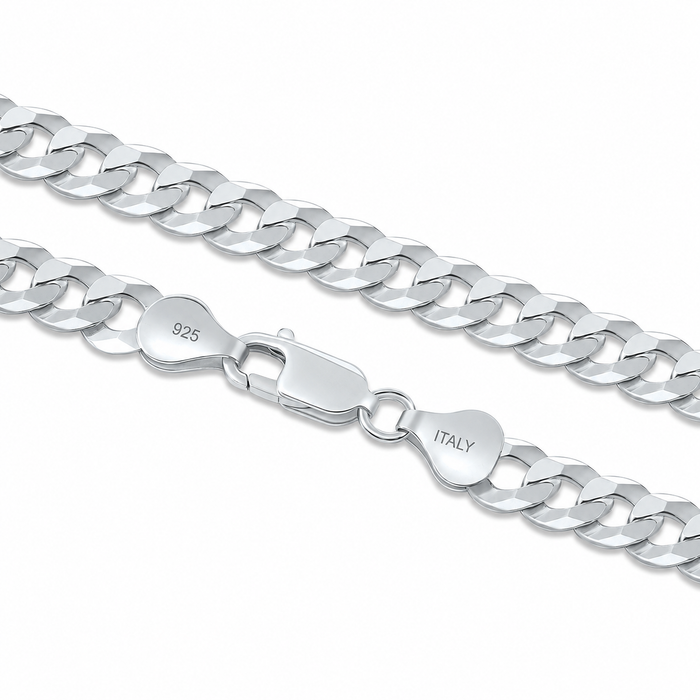 Sterling Silver Italian Curb Link Bracelet, Lobster Lock