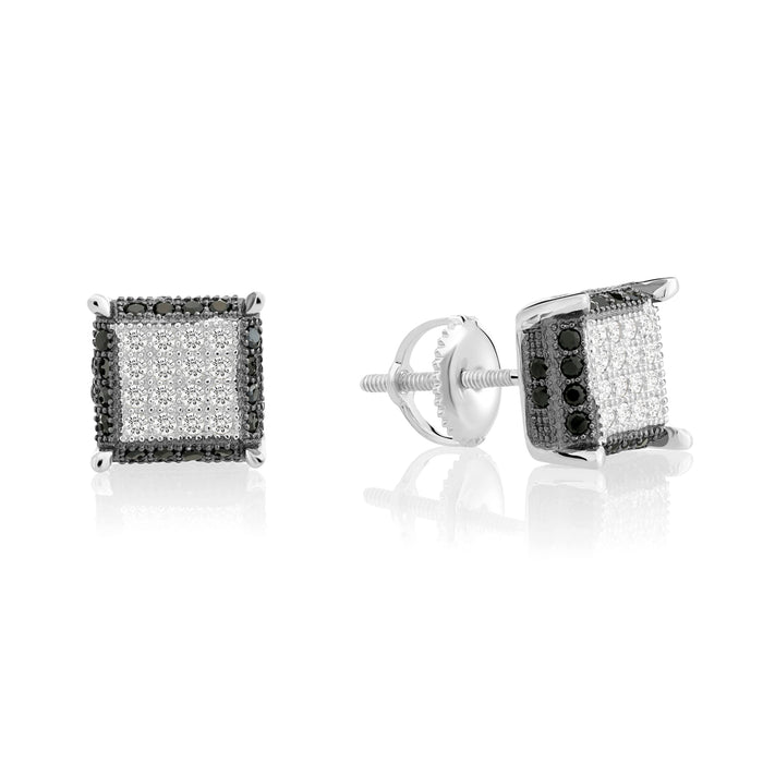 Sterling Silver Square CZ Stud Earring
