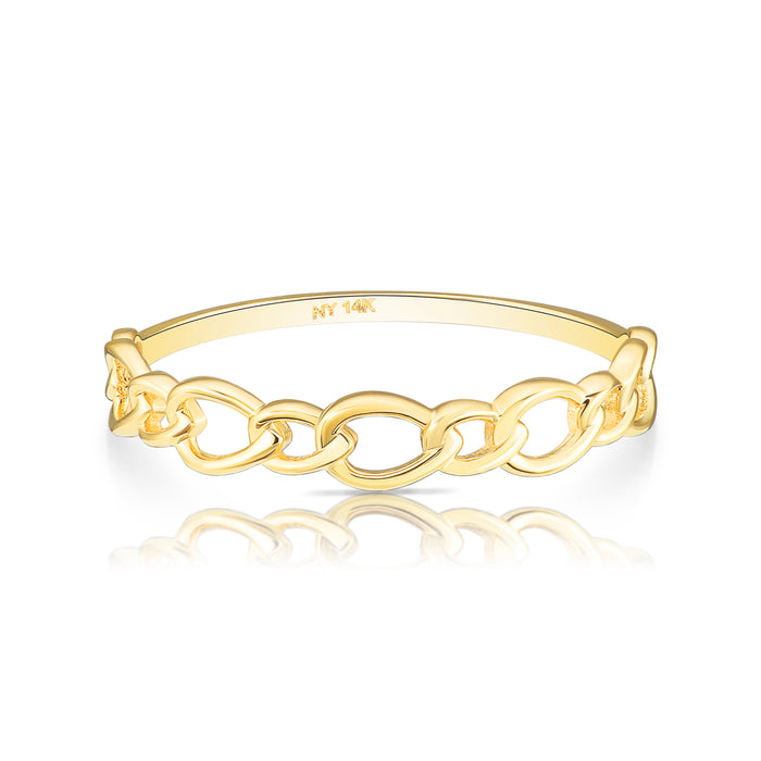 14k Yellow Gold Cuban Link Ring
