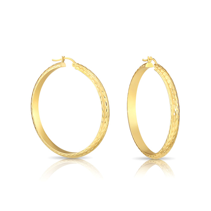 14K Gold Half Round Hoop Earrings