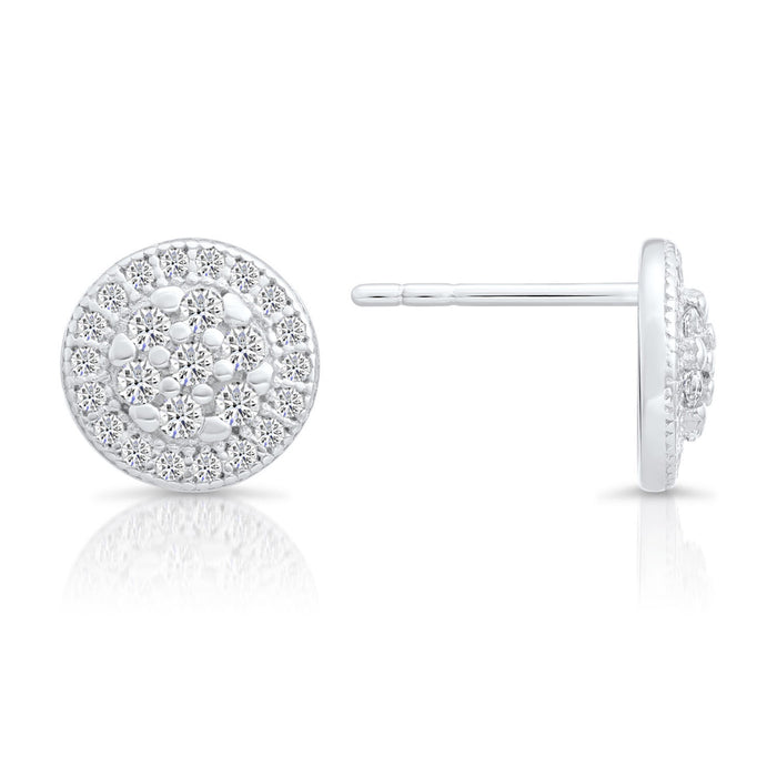 Sterling Silver & Cubic Zirconia Round Stud Earring NYFLE0147