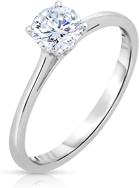 Sterling Silver 1.40 Carat Solitaire Cubic Zirconia Engagement Ring