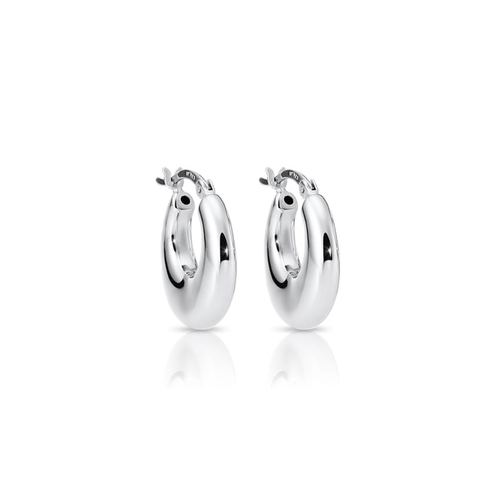Shiny Small Hoop Earrings in Sterling Silver