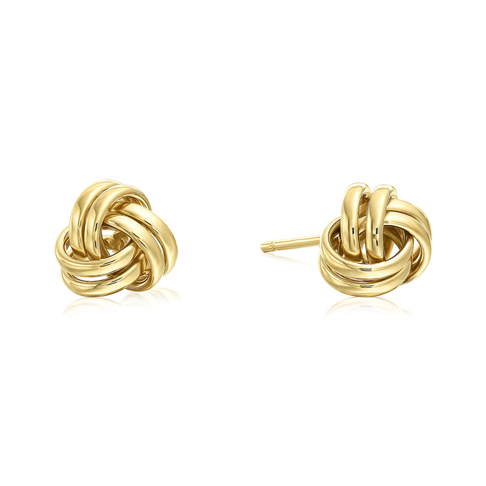 14k Gold Polished Love Knot Stud Earrings with Screwback