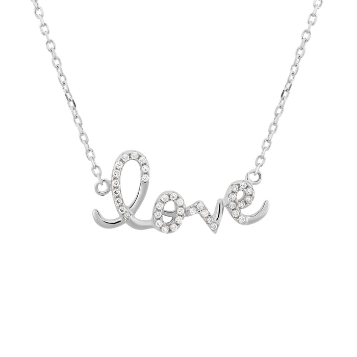Sterling Silver "Love" Necklace (Adjustable)