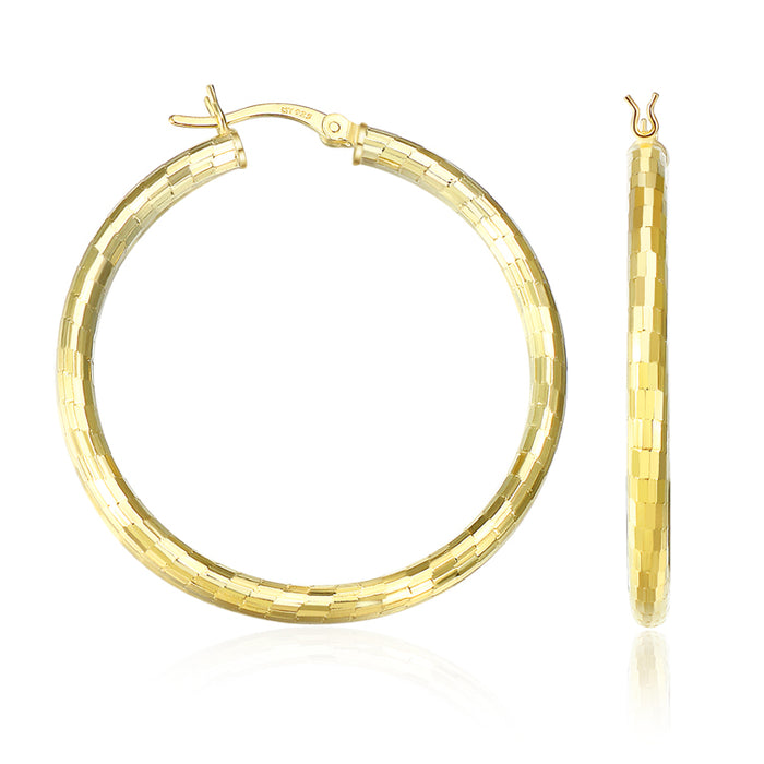 Sterling Silver Round DC Hoop Earrings (Available in 3 Colors)