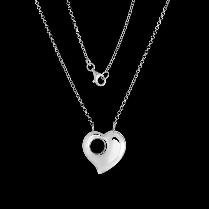 Sterling Silver Heart with circle Necklace NYF47721
