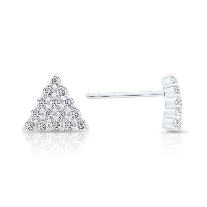 Sterling Silver & Cubic Zirconia Triangle Stud Earring NYFLE0111