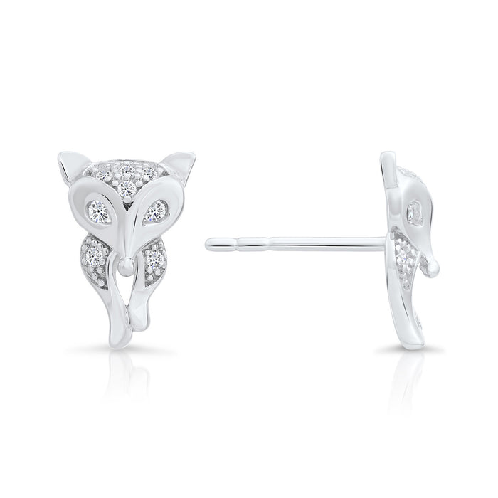 Sterling Silver & Cubic Zirconia Owl Stud Earring NYFLE0690