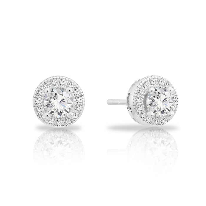 Sterling Silver Round CZ Stud Earrings NYFLE0840