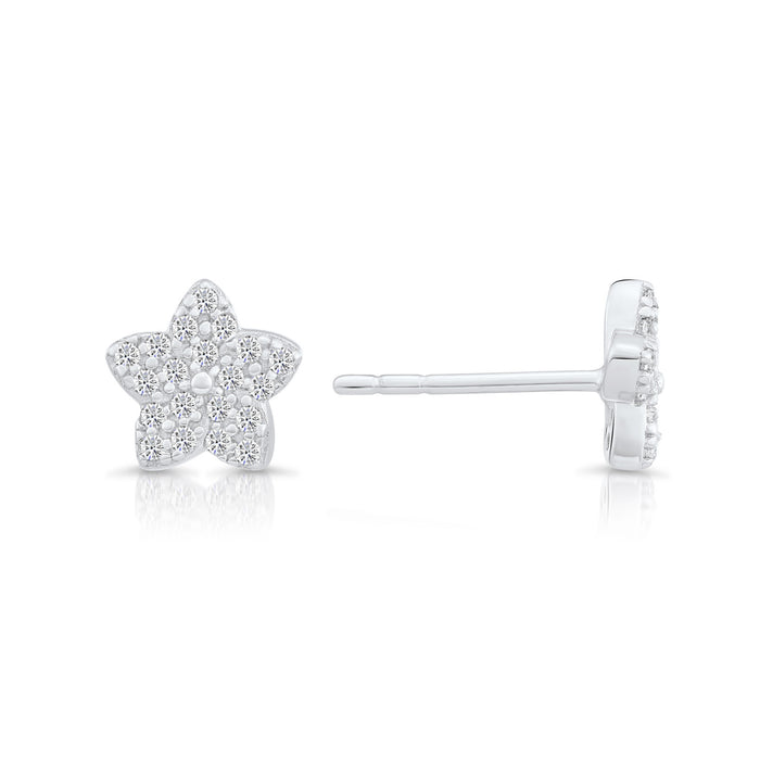 Sterling Silver & Cubic Zirconia Star Stud Earring NYFLE0932
