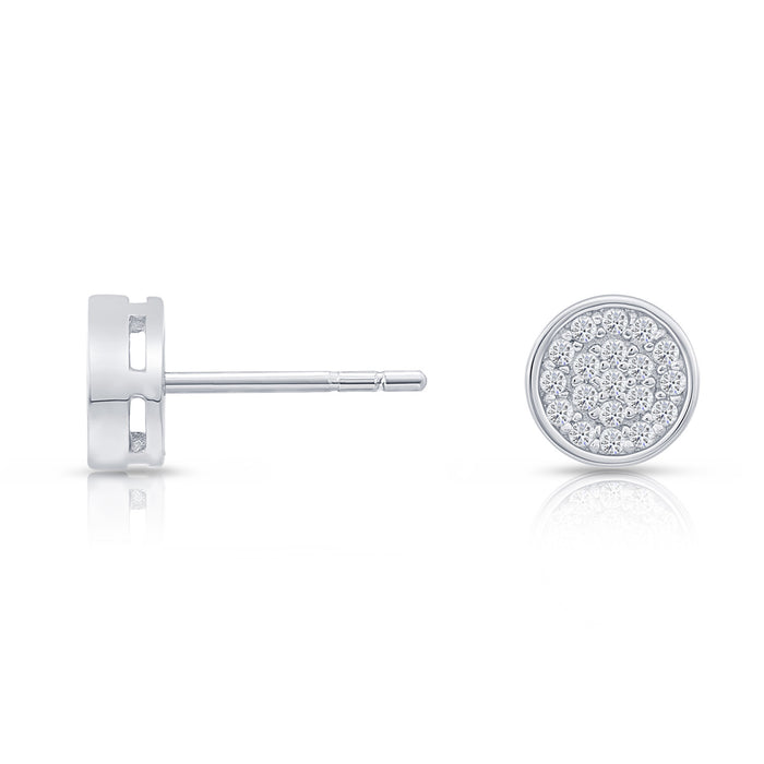 Sterling Silver & Cubic Zirconia Round Stud Earring NYFLE1186