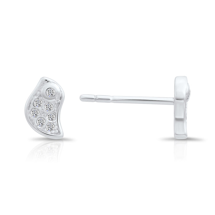 Sterling Silver & Cubic Zirconia Tear Drop Stud Earring NYFLE1830