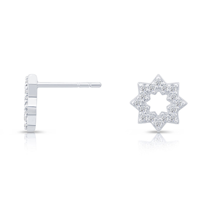 Sterling Silver Cubic Zirconia Star Stud Earring NYFLE1879
