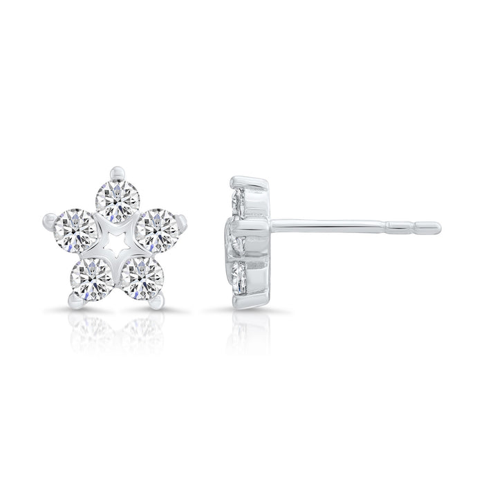 Sterling Silver & Cubic Zirconia Star Stud Earring NYFLE1911