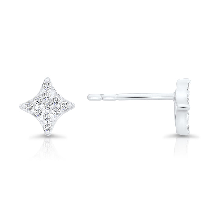 Sterling Silver & Cubic Zirconia Square Stud Earring NYFLE1943