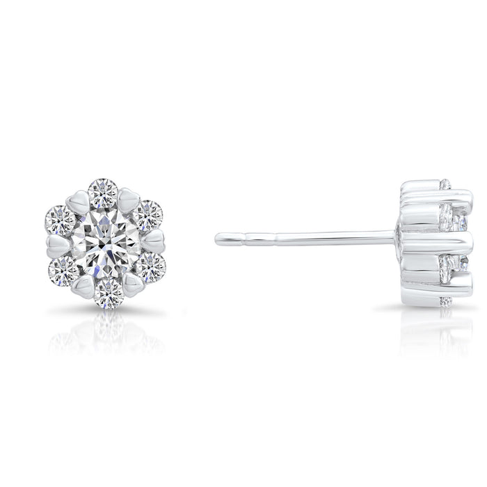 Sterling Silver Round Cubic Zirconia Stud Earring NYFLE2616
