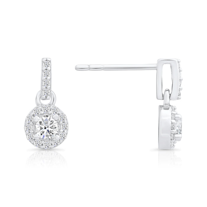 Sterling Silver & Cubic Zirconia Dangling Stud Earring NYFLE2812