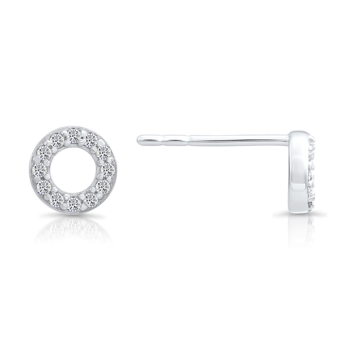 Sterling Silver Cubic Zirconia Halo Stud Earring NYFLE2931