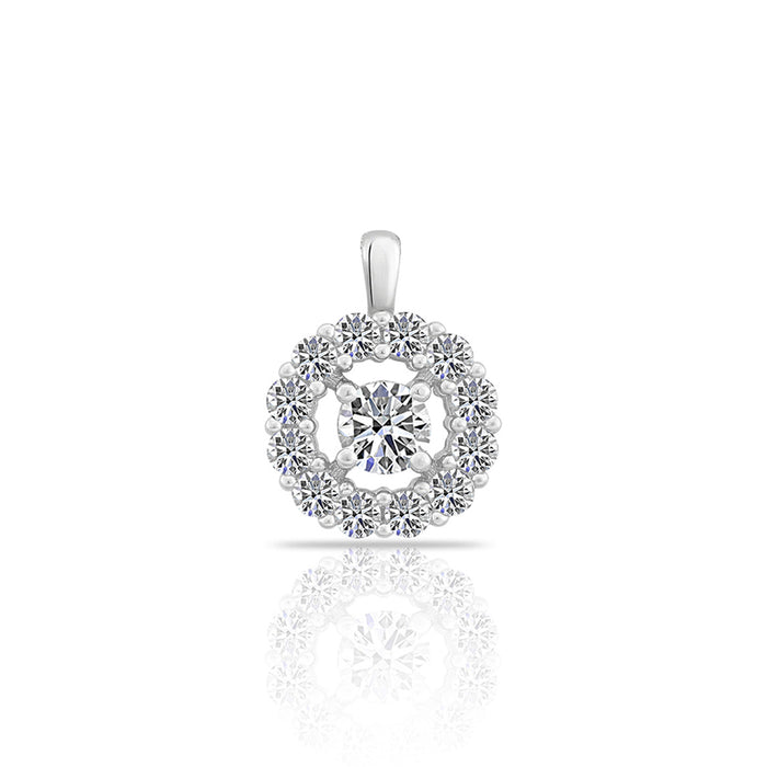 Sterling Silver Round Flower Pendant