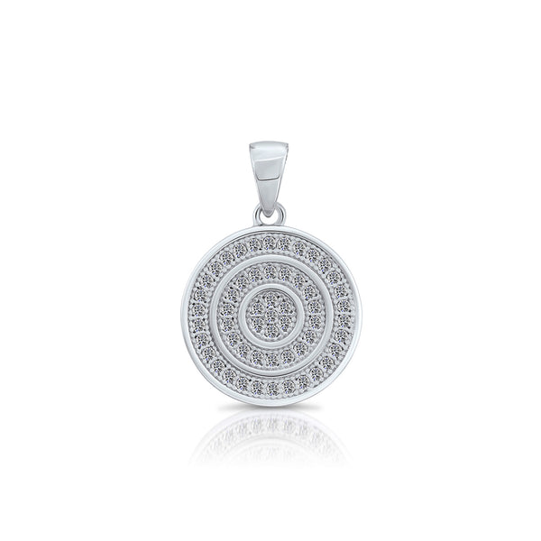 Sterling Silver Round Cubic Zirconia Pendant