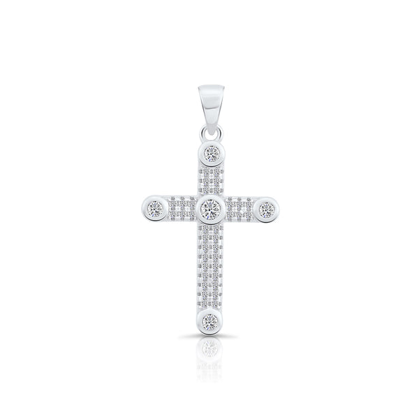 Sterling Silver Cubic Zirconia Cross Pendant