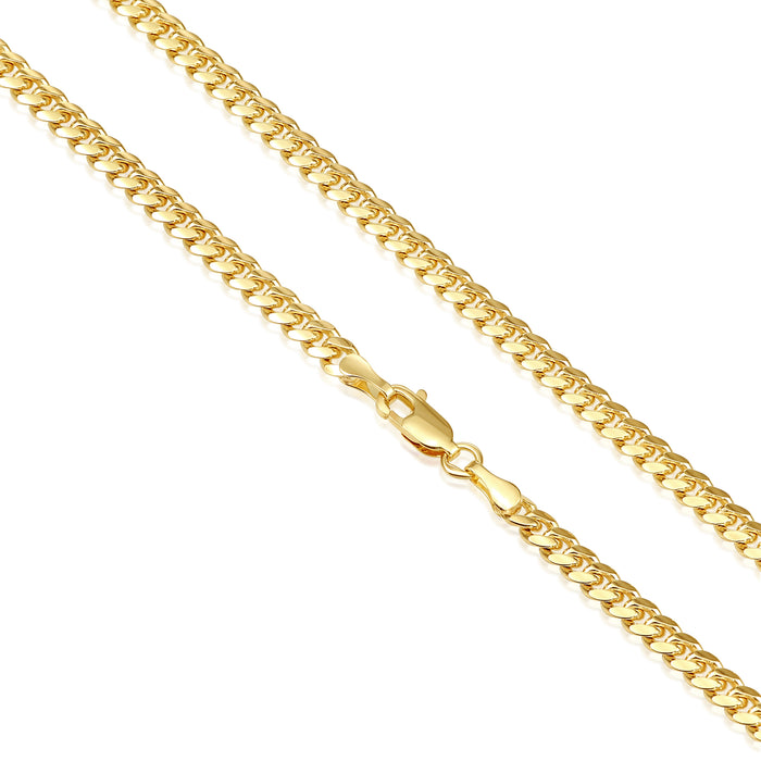 14k Solid Gold Cuban link Chain and Bracelet - 4mm