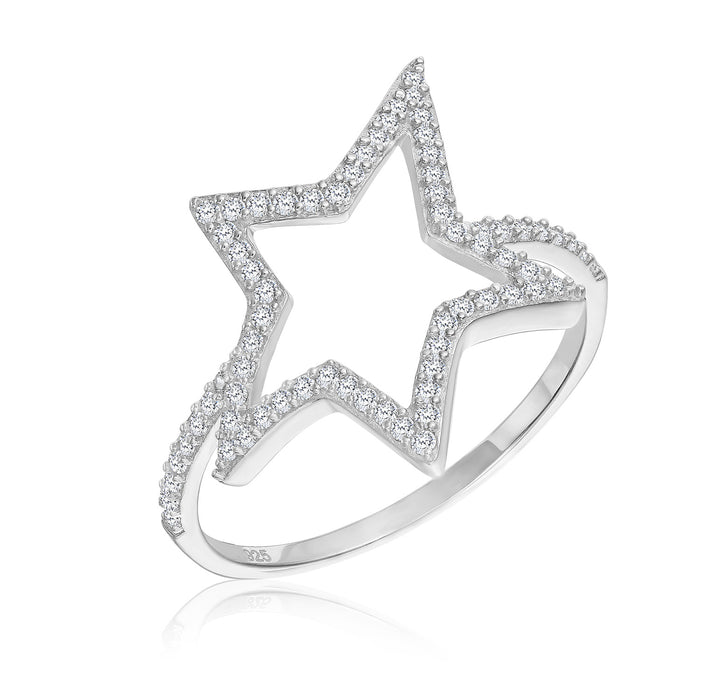 Sterling Silver Open Star Shape Ring