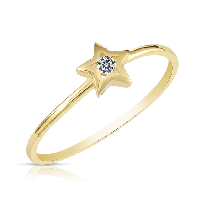 10k Gold Star CZ Ring NYKR0782