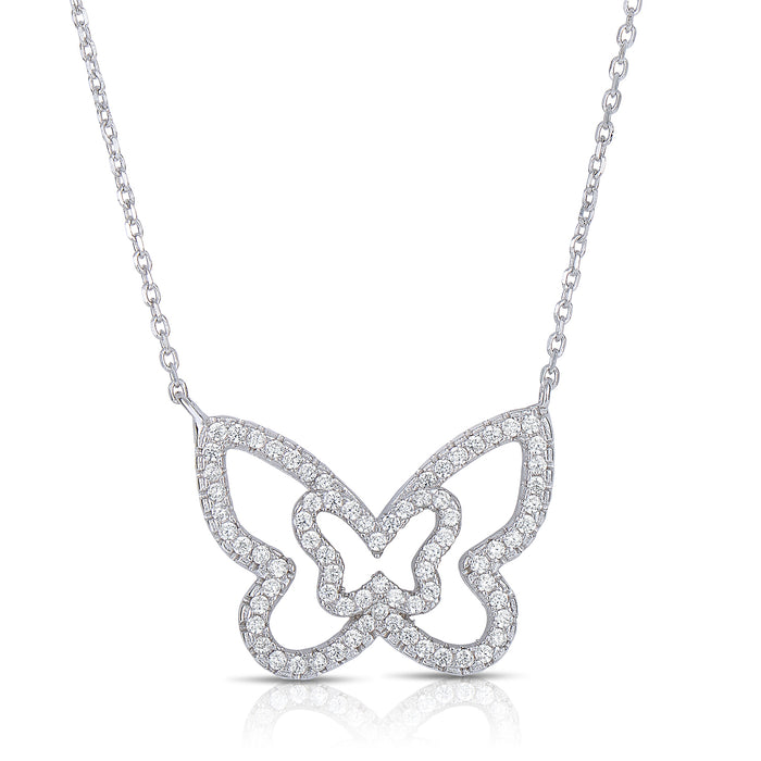 Sterling Silver Butterfly Necklace (Adjustable)