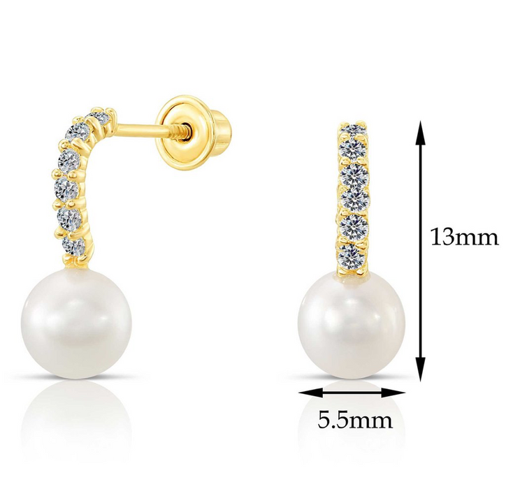 10k Yellow Gold Freshwater Pearl Stud Earrings