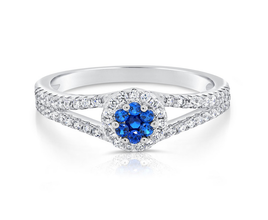 Sterling Silver Birthstone Ring with CZ