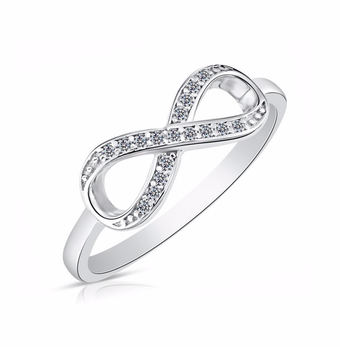Sterling Silver Infinity Ring with CZ NYCAR3229