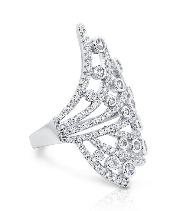 Sterling Silver Ring Cz Ring NY-R656
