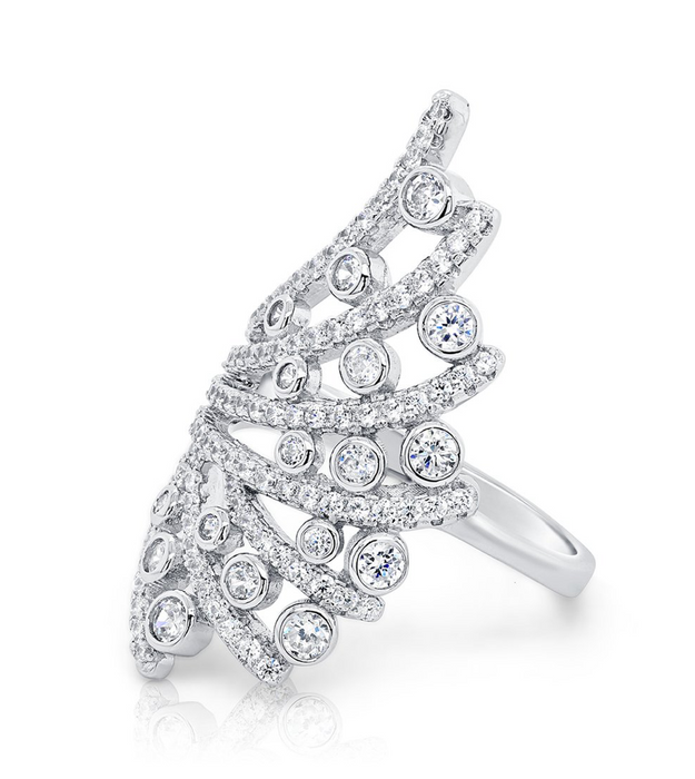 Sterling Silver Ring Cz Ring NY-R656