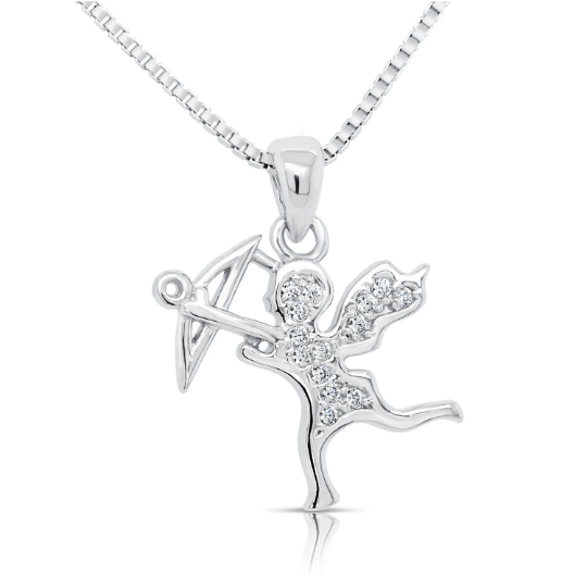 Sterling Silver Cupid CZ Pendant